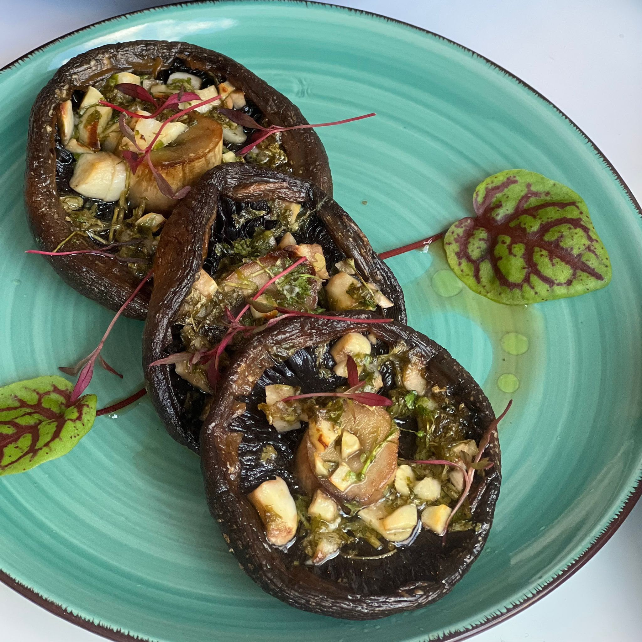 Restaurant stuffed mushrooms at Soleá